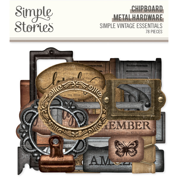 Simple Stories - Simple Vintage Essentials: Chipboard Metal Hardware (78 St.)