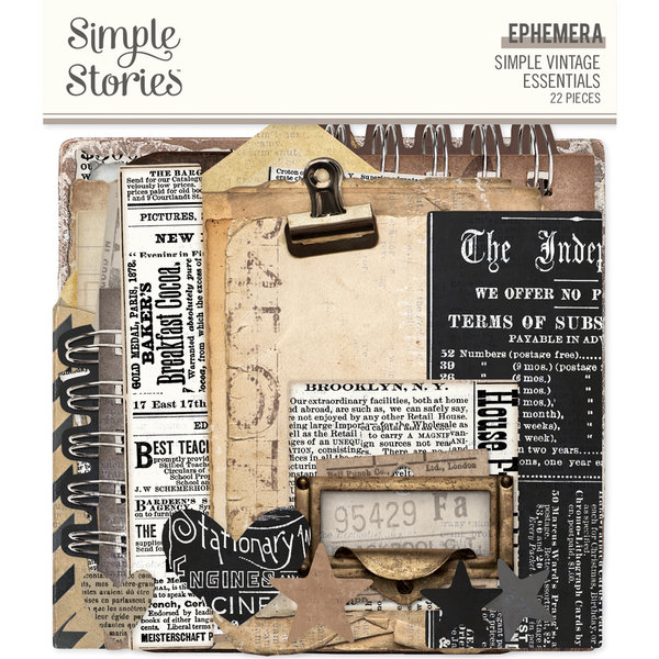 Simple Stories - Simple Vintage Essentials: Ephemera (22 Teile)