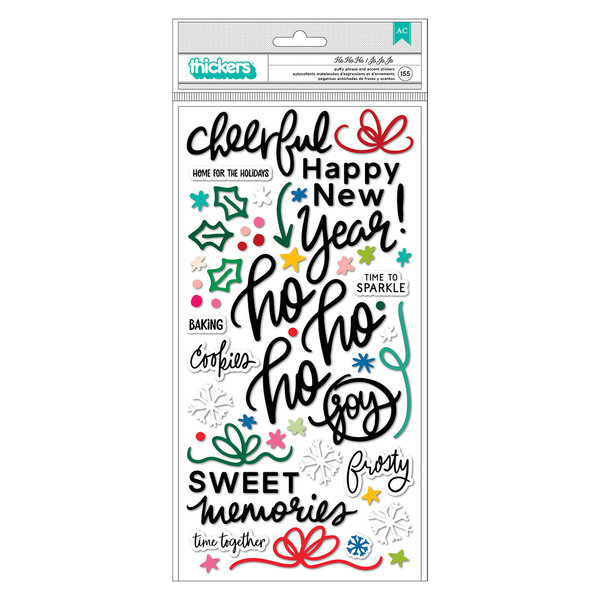 Vicki Boutin - Peppermint Kisses: Ho Ho Ho Puffy Phrase Thickers Stickers (155 St.)