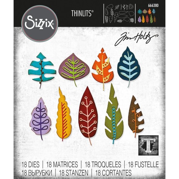 Tim Holtz - Sizzix Thinlits: Artsy Leaves (18 Dies)