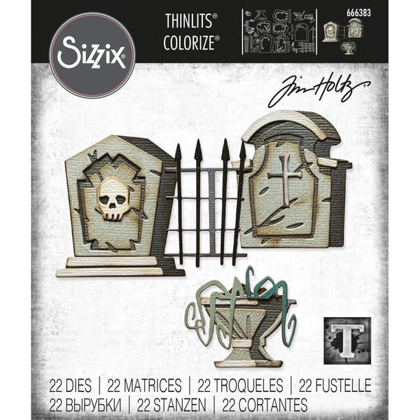 Tim Holtz - Sizzix Thinlits: Colorize - Graveyard (22 Dies)