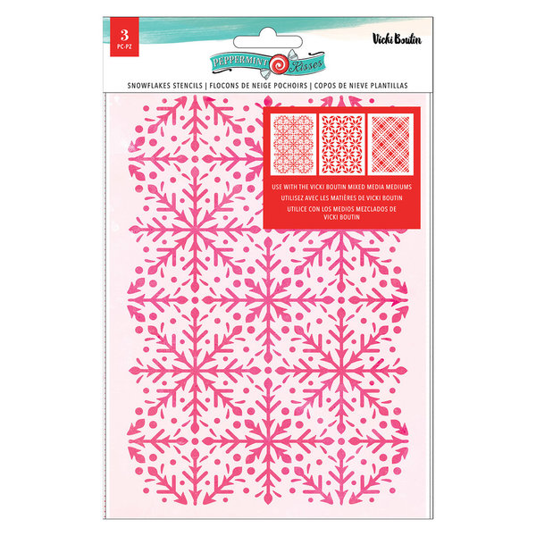 Vicki Boutin - Peppermint Kisses: Snowflakes Stencils 3er Set A5