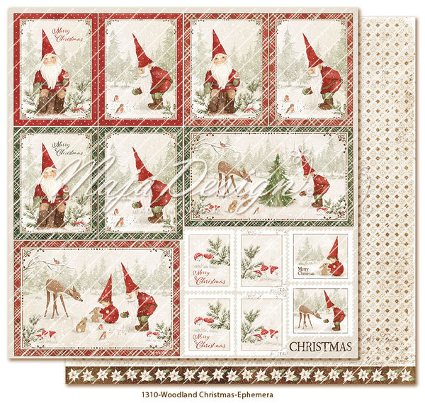 Maja Design: Woodland Christmas - Ephemera Paper 12x12"