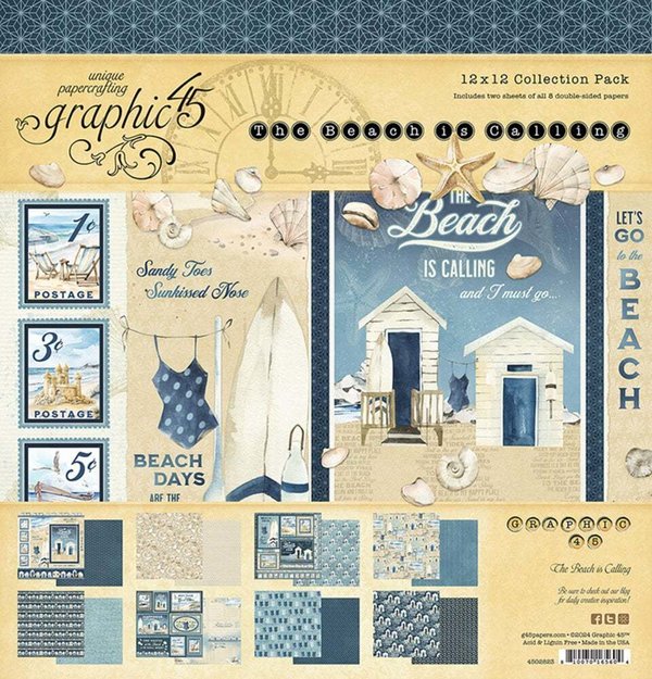 Graphic 45 - The Beach is Calling: Collection Pack 12"x12"